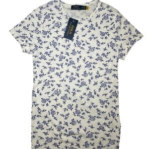 Polo by Ralph Lauren White and Blue Floral Kids Tee sz XL